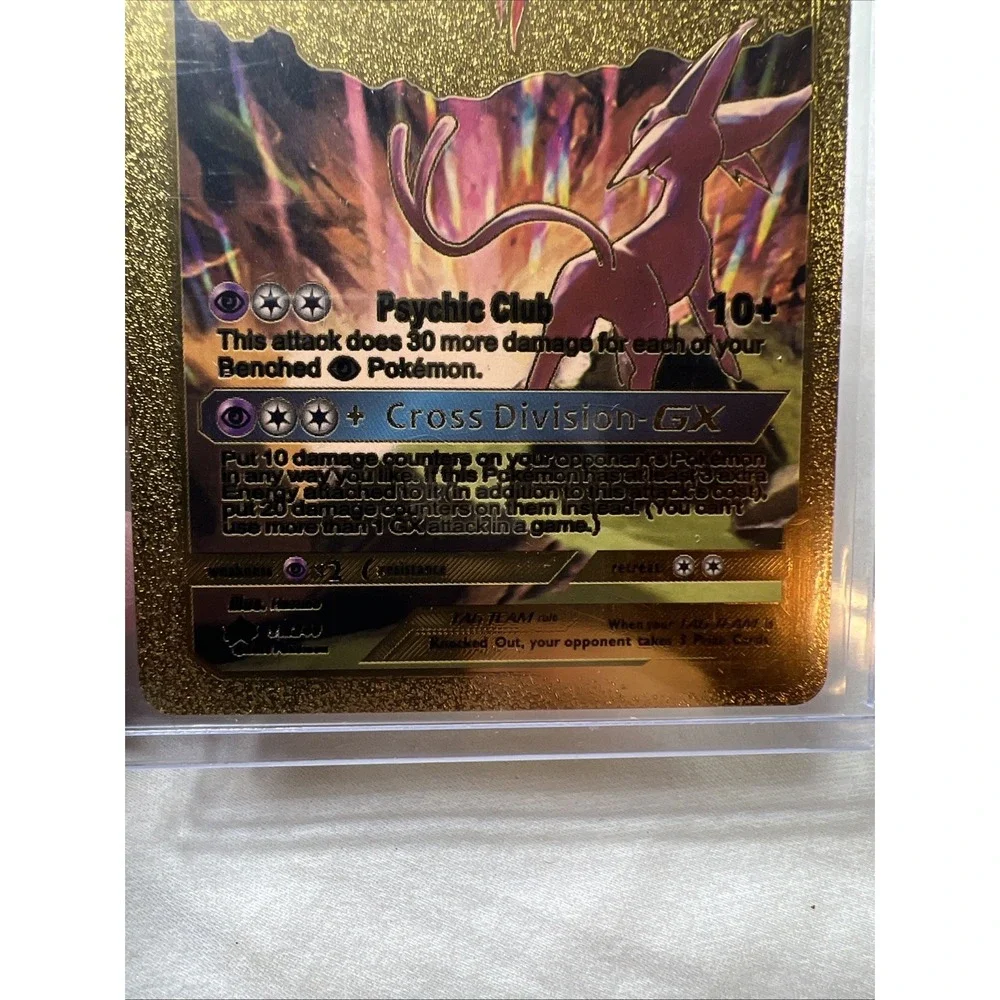 Pokémon Espeon & Deoxys GX TAG TEAM Gold Metal Card SM230 Psychic Club GX 260 HP